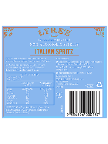 LYRE'S ITALIAN SPRITZ (BOISSON SANS ALCOOL)